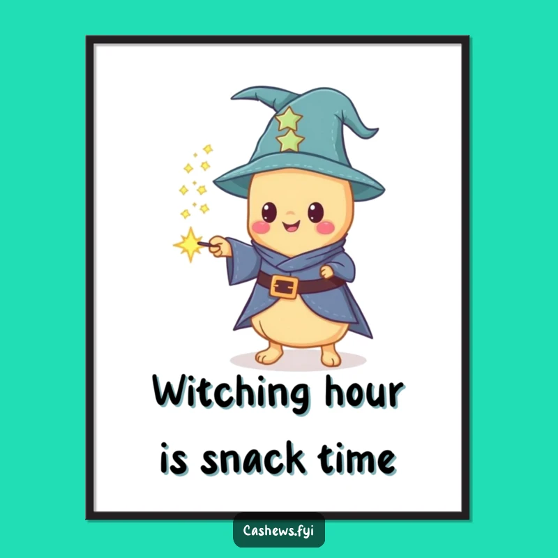 Funny Free Printable Wall Art: Cashew Wizard, Magical Dust, Quirky Decor