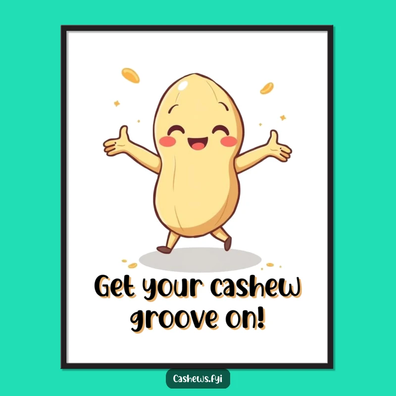 Funny Free Printable Wall Art: Dancing Cashew Decor, Lively Downloadable Art!