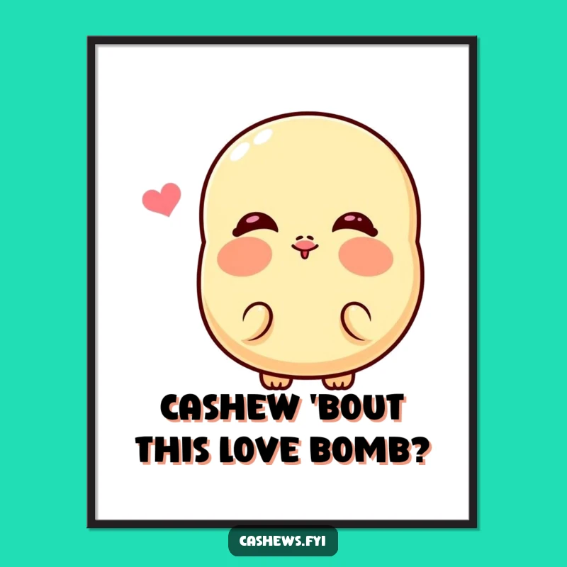 Funny Free Printable Wall Art: Kawaii Cashew Kissing, Charming Downloadable Decor
