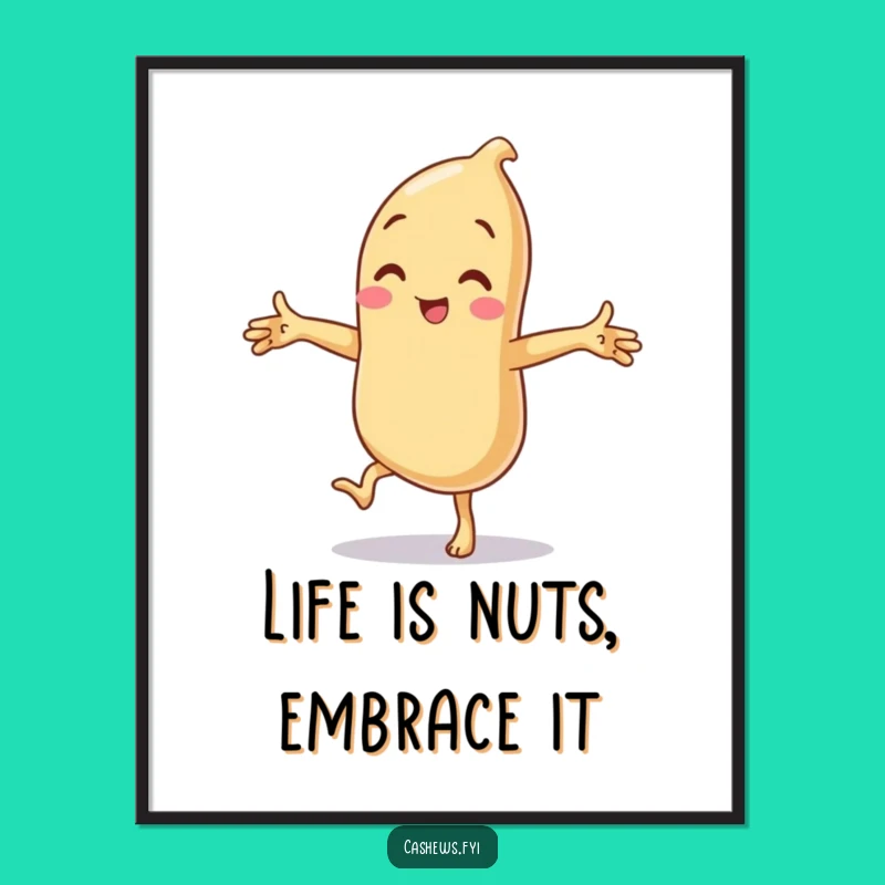 Funny Free Printable Wall Art: Cashew's Silly Balancing Act Downloadable Decor