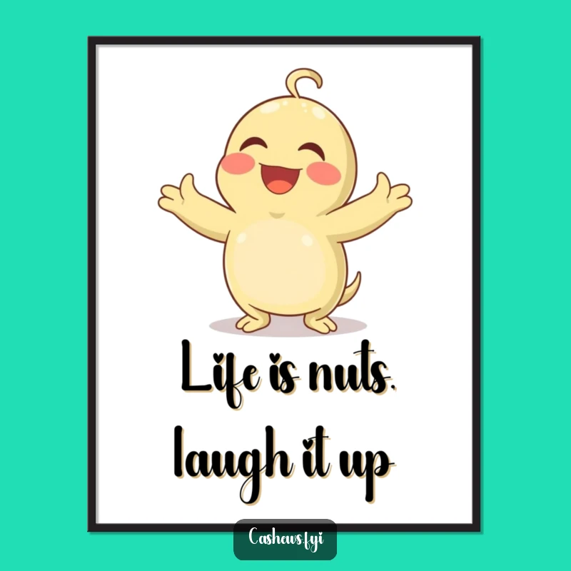 Funny Free Printable Wall Art: Cashew's Hearty Laugh Downloadable Decor