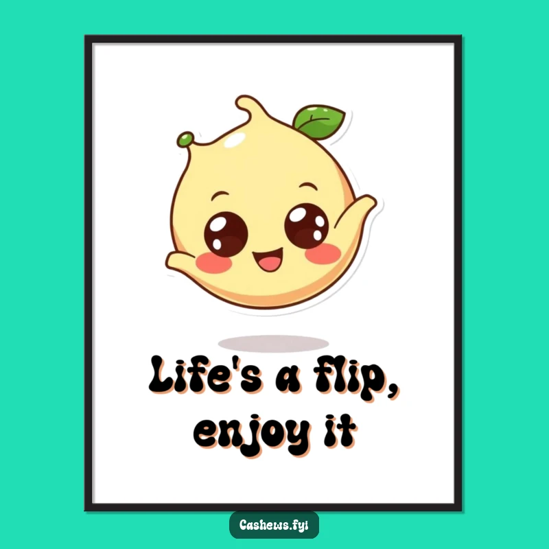 Funny Free Printable Wall Art: Cashew's Joyful Somersault Art