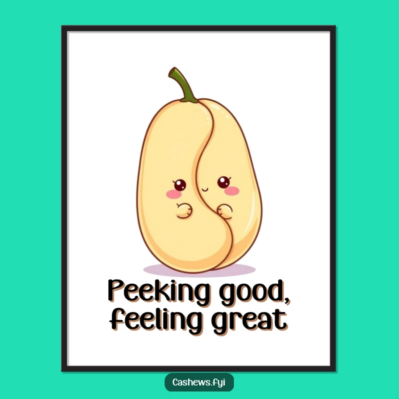 Kawaii Free Printable Cashew Wall Art - Playful Peek Downloadable Decor