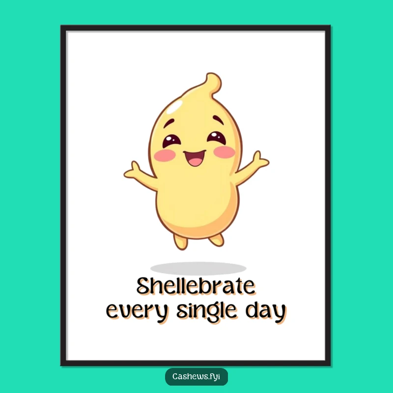 Free Printable Wall Art: Bouncing Cashew Character, Hilarious Downloadable Art for Joyful Spaces