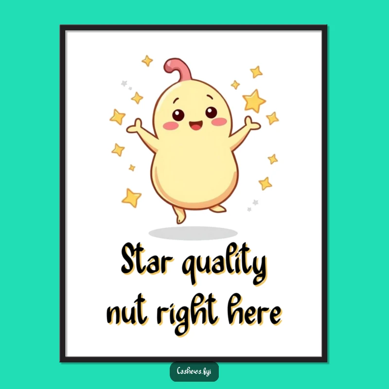 Free Printable Wall Art: Dancing Cashew for a Whimsical, Starry, Downloadable Decor Piece
