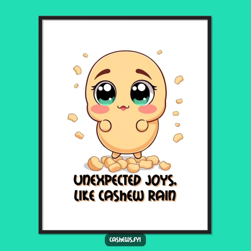 Free Printable Wall Art: Surprised Cashew Funny Downloadable Art for Quirky Decor