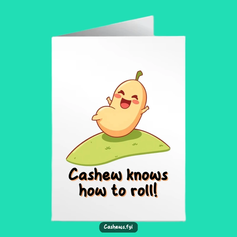 Free Printable Birthday Card: Joyful Rolling Cashew Design for a Hilarious Downloadable Gift