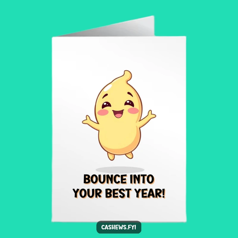 Free Printable Birthday Card: Bouncing Cashew Character, Hilarious DIY Downloadable Gift