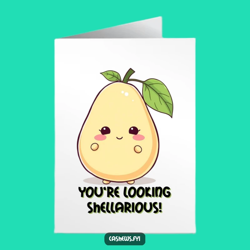 Free Printable Birthday Card: Cashew Character Shy Funny Downloadable Gift