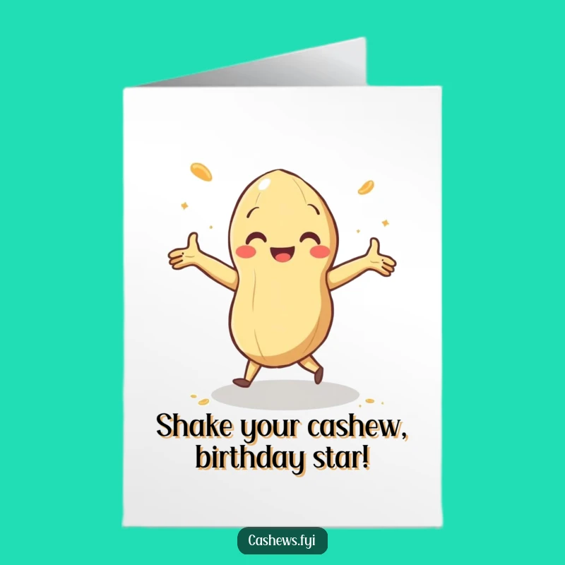 Free Printable Birthday Card: Dancing Cashew Jig, Joyful Downloadable Gift!