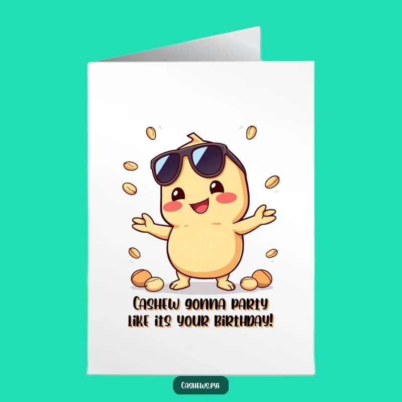 Free Printable Birthday Card Funny Cashew Juggling Nuts Downloadable Gift
