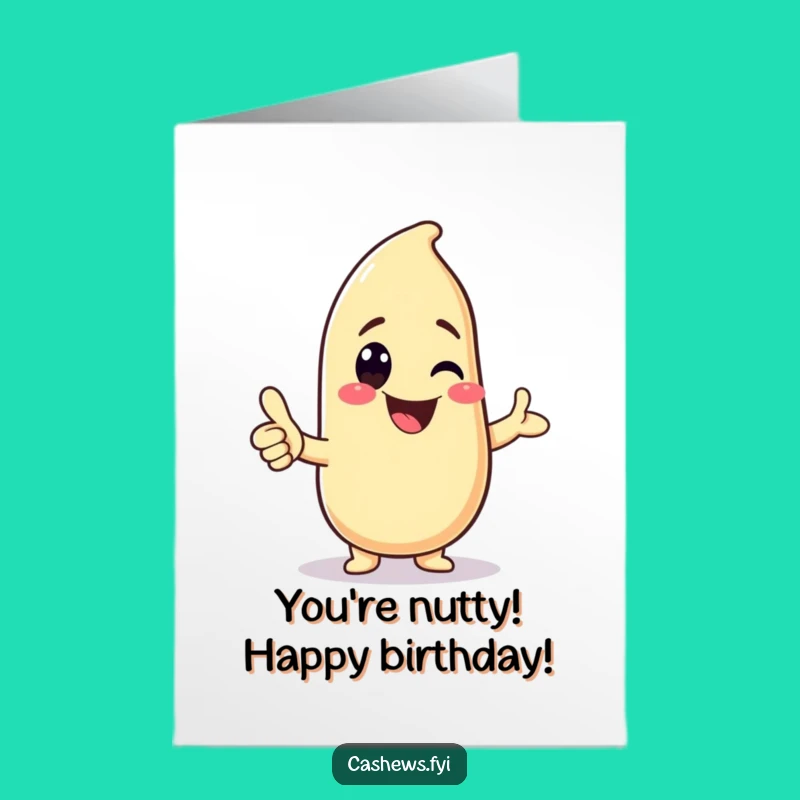 Free Printable Kawaii Cashew Birthday Card - Cute Funny Downloadable Gift