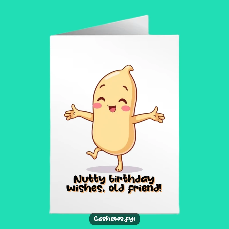 Funny Free Printable Birthday Card: Silly Cashew Balancing Act Downloadable Gift