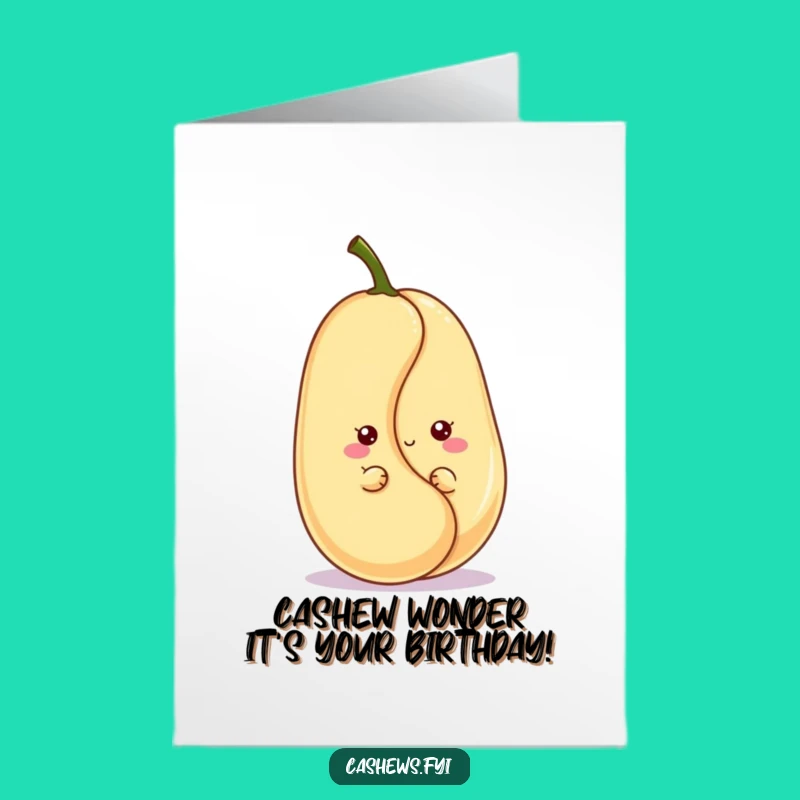 Kawaii Free Printable Cashew Birthday Card - Peek-a-Boo Downloadable Gift