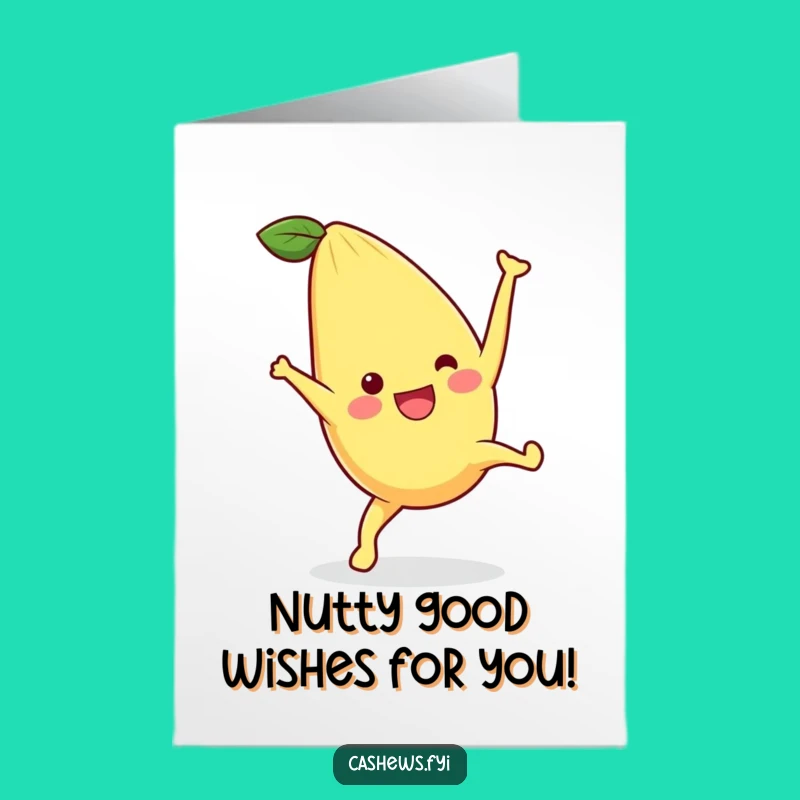 Free Printable Birthday Card: Funny Cashew Cartwheel Downloadable Gift for Laughs!