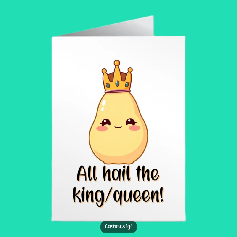 Triumphant Free Printable Congrats Card: Crowned Cashew Wobbles with Joy