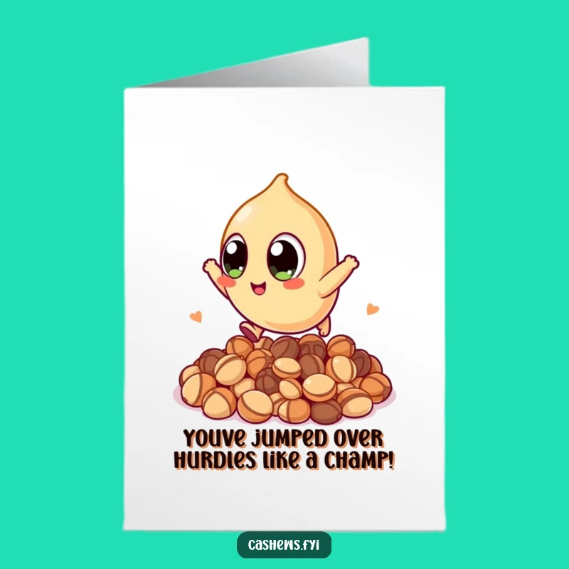 Free Printable Congrats Card Funny Cashew Jumping Nuts DIY Gift