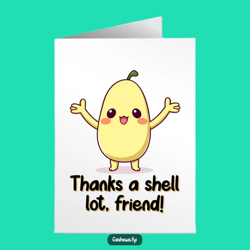 Free Printable Funny Thank You Card: Kawaii Cashew Thanks - Downloadable Charming Gift!