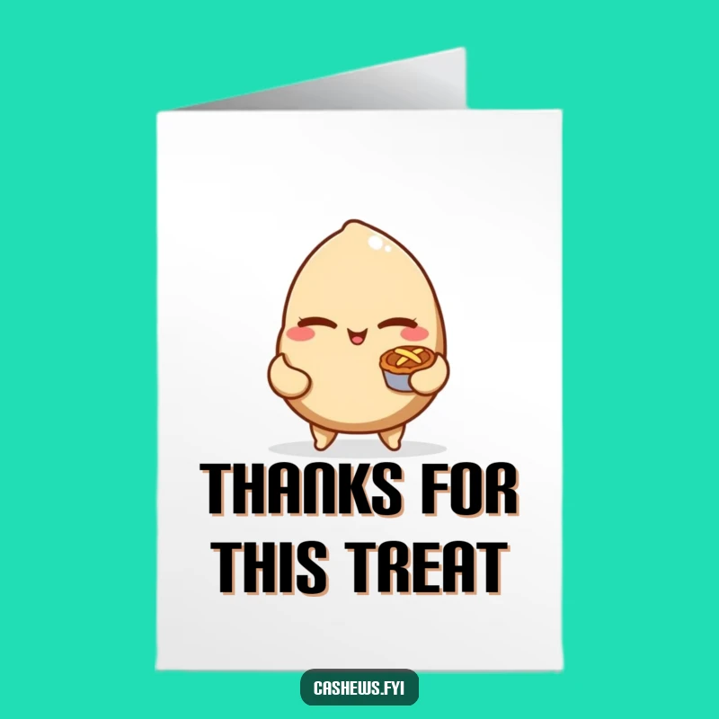 Free Printable Thank You Card: Cashew Nut's Playful Pie Thanks - Funny Downloadable