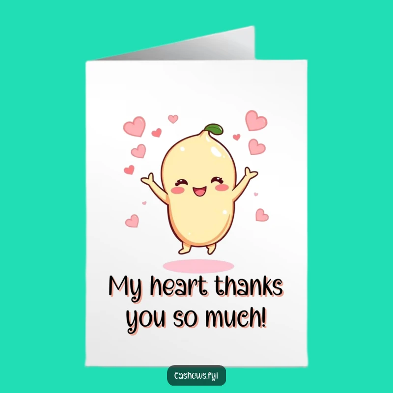 Free Printable Thank You Card: Dancing Cashew Hearts For A Sweet Downloadable Gift