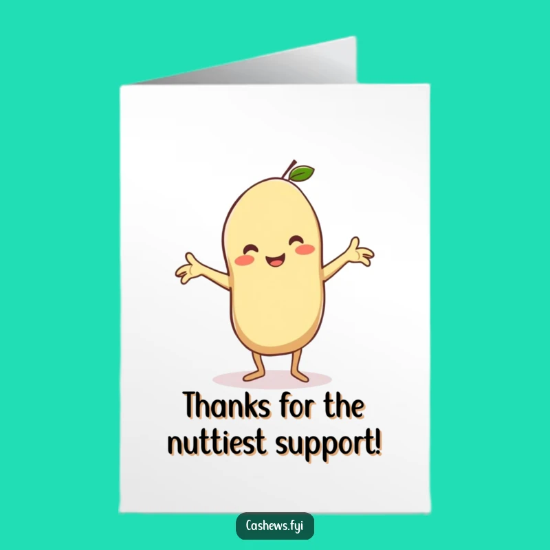 Free Printable Thank You Card Funny Cashew Dancing Downloadable Present