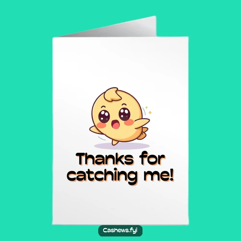 Free Printable Thank You Card: Surprised Cashew Landing, Humorous Downloadable!