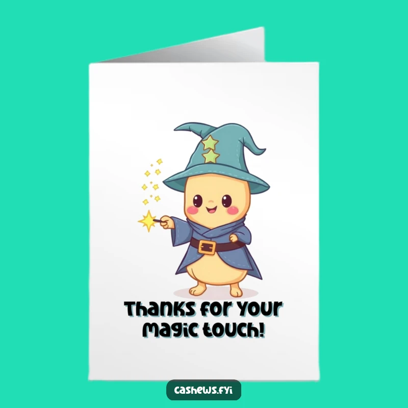 Magical Free Printable Thank You Card: Cashew Wizard, Thanks Downloadable