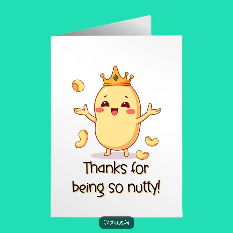 Charming Free Printable Thank You Card: Juggling Cashew, Funny Thanks Downloadable