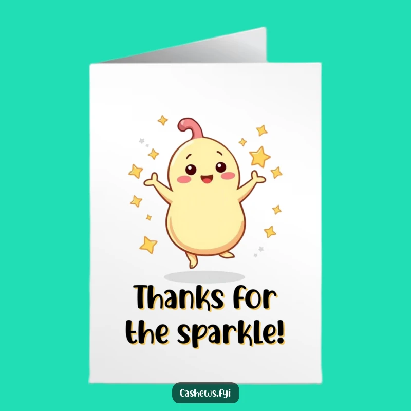 Free Printable Thank You Card: Dancing Cashew Gratitude for a Starry Downloadable Thanks