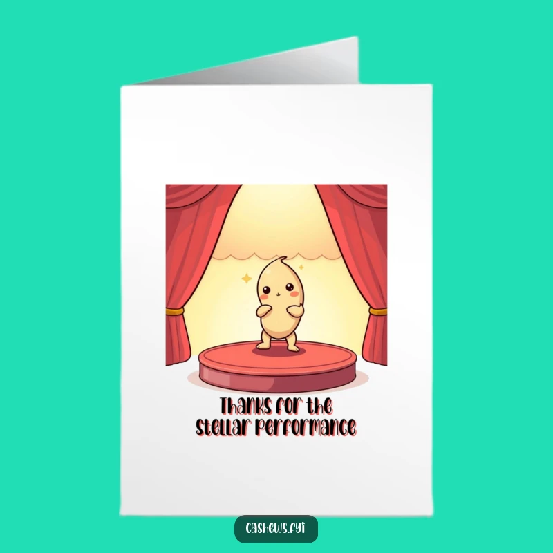 Free Printable Thank You Card: Dramatic Cashew Nut Expresses Gratitude - Funny Downloadable