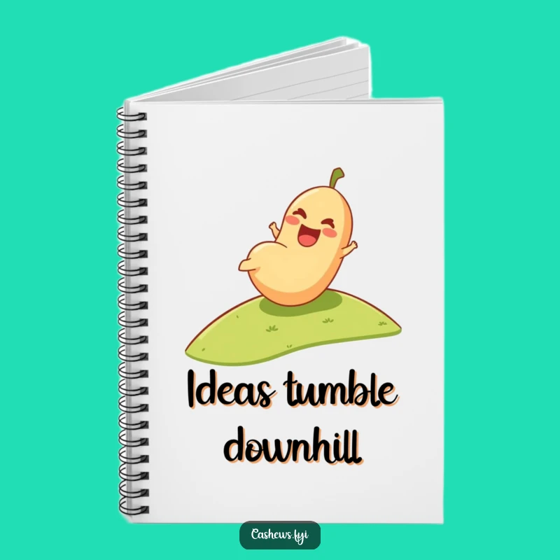 Funny Cashew Notebook: Hilarious Joyful Nut Rolling Downhill Journal
