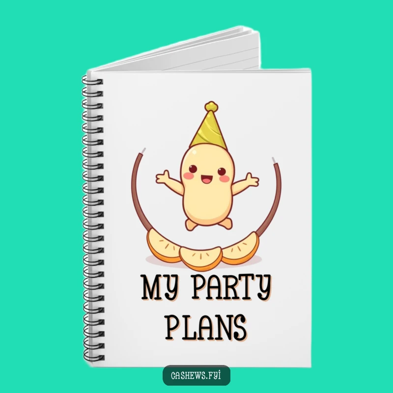 Funny Cashew Party Notebook: Jumping Nut Journal, Perfect Humorous Celebration Gift