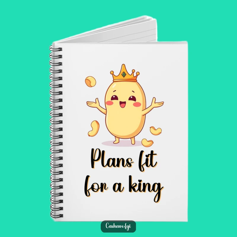 Funny Kawaii Cashew King Notebook - Regal & Hilarious Journal