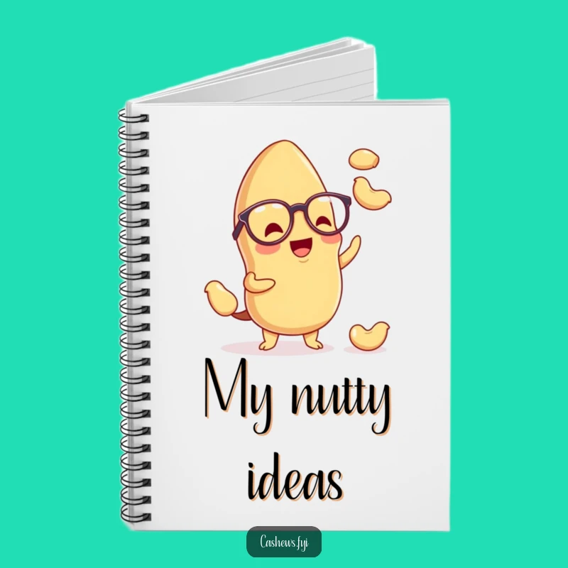 Funny Kawaii Cashew Notebook: Spectacled Juggler Journal, Perfect Humorous Nutty Gift