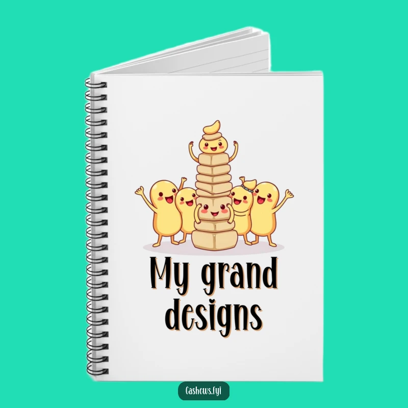 Funny Kawaii Cashew Tower Notebook: Proud Builders Journal, Perfect Humorous Teamwork Gift