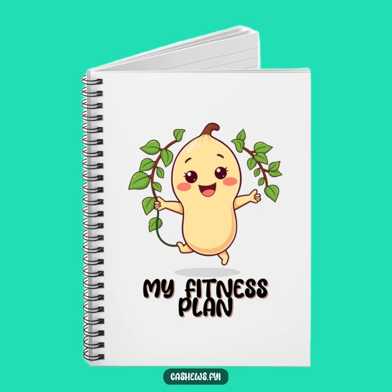 Funny Jumping Cashew Notebook: Log Your Workouts with a Smile