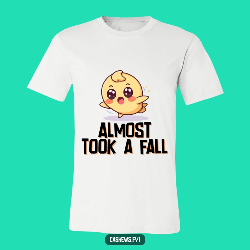 Funny Surprised Cashew T-Shirt: Wear Your Graceful Stumbles with Humorous Style