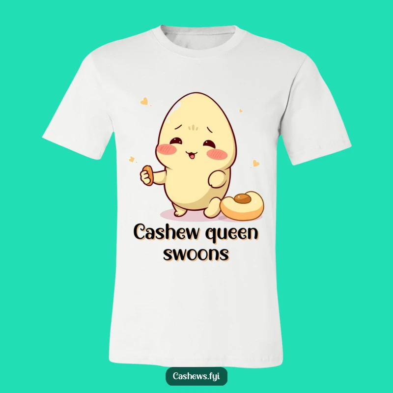 Funny Cashew Swoon T-Shirt: Wearable Comedy for Snack Lovers and Drama Queens
