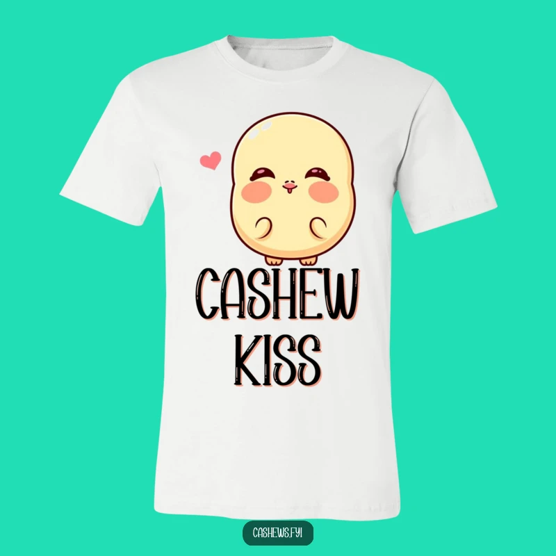 Funny Kawaii Cashew Kiss T-Shirt: Cute Cheeky Nut Graphic Tee, Hilarious Gift