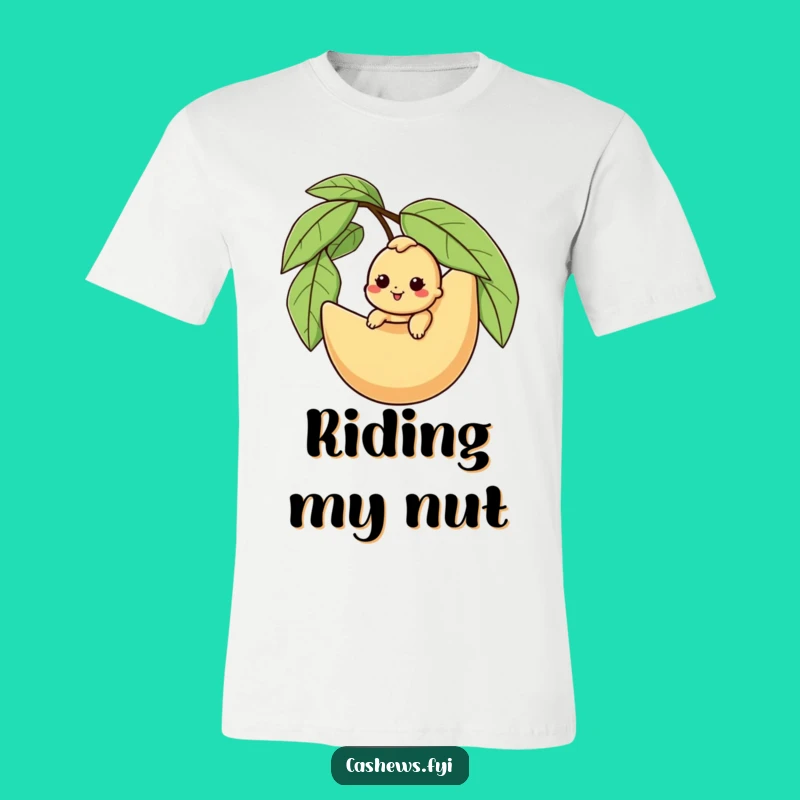 Funny Cashew Adventure T-Shirt: Wear Your Joyful Ride with Nutty Style