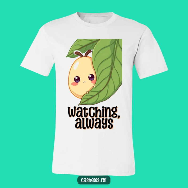 Funny Cashew T-Shirt: Googly Eye Nut Peeking Graphic Tee