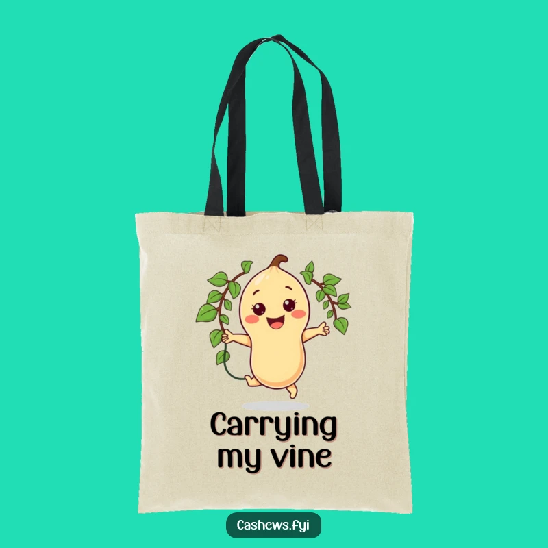 Funny Jumping Cashew Tote Bag: Carry Your Fitness Motivation