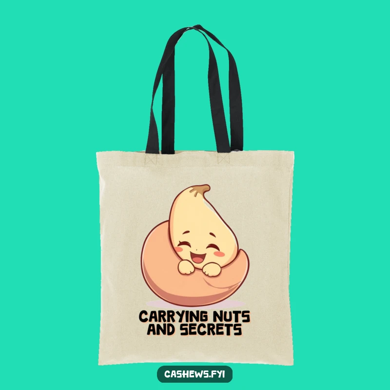 Funny Winking Cashew Tote Bag: Carry Your Goods with Nutty Charm and a Wink