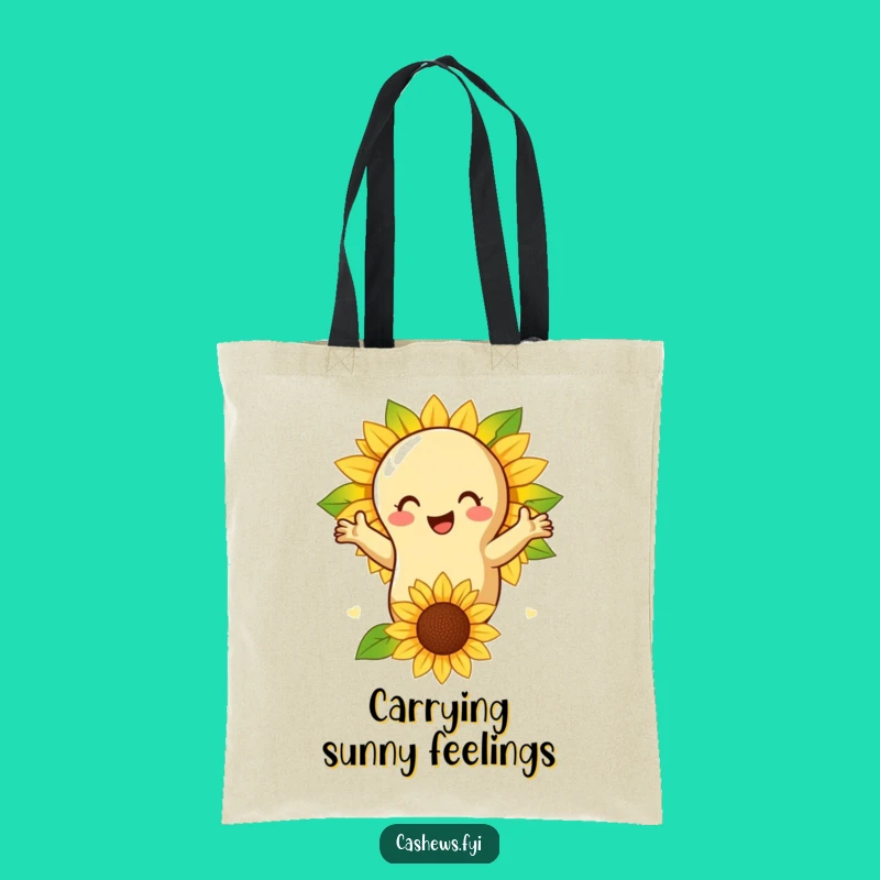 Funny Cashew Nut Sunflower Tote Bag - Nature's Hug, Ideal Gift!