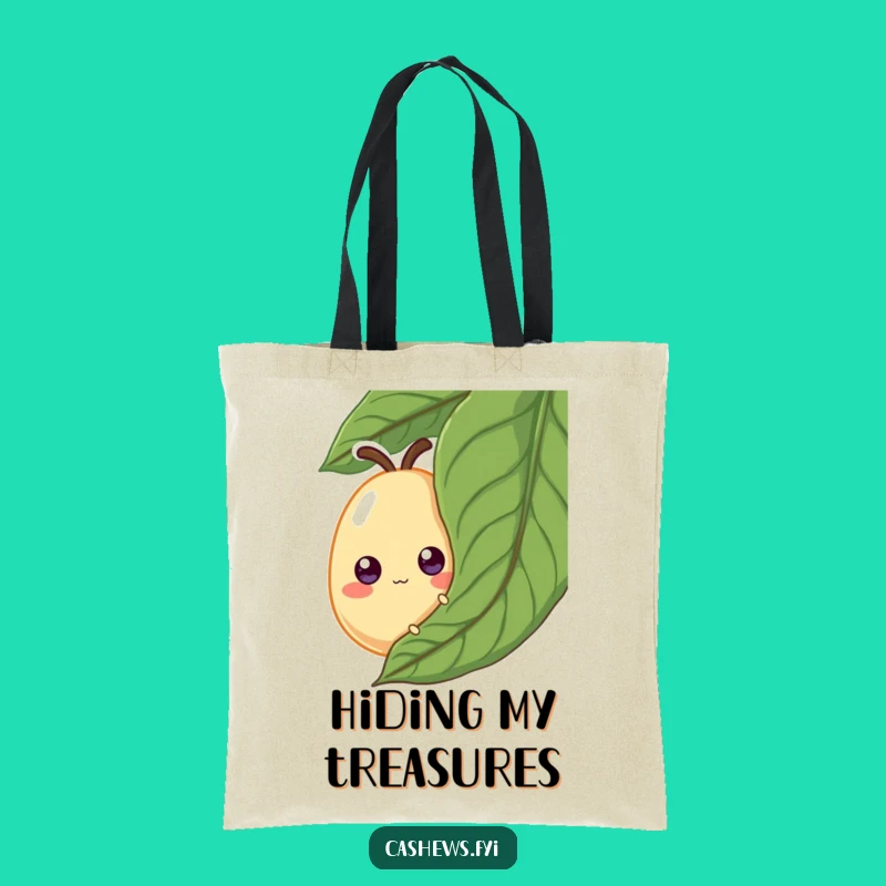 Funny Cashew Tote Bag: Googly Eye Nut Peeking, Hilarious Accessory