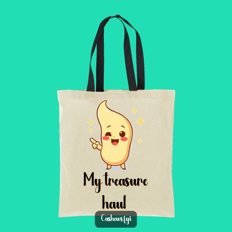 Funny Cashew Tote Bag: Excited Character, Imaginary Cashew Design, Gift