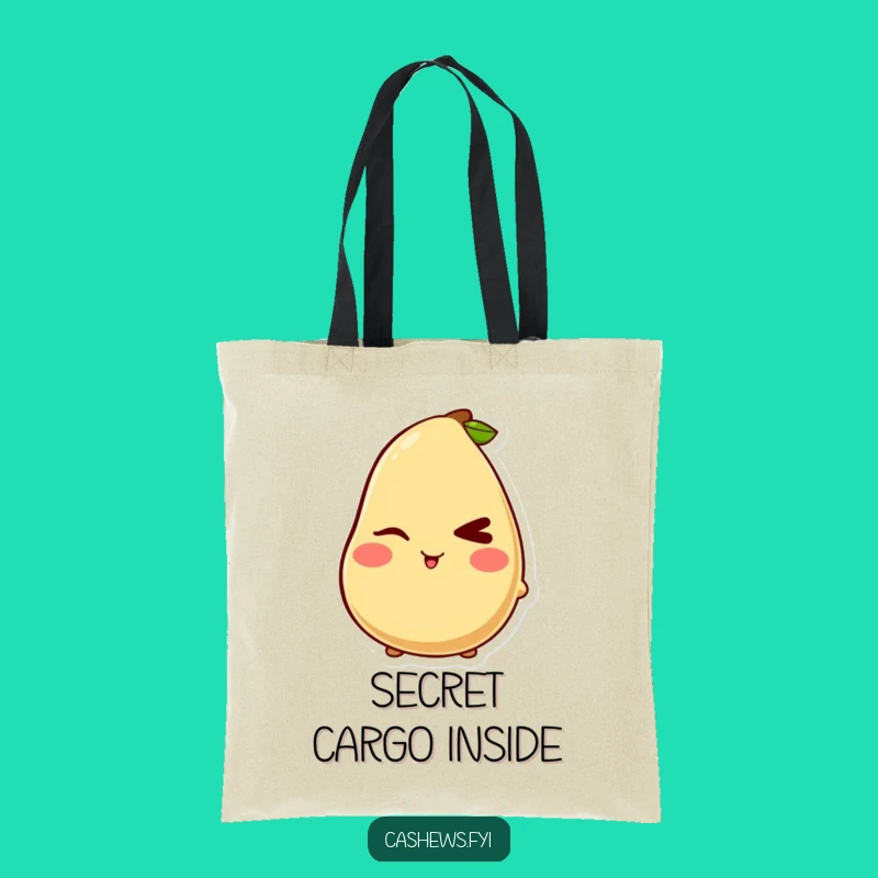 Funny Kawaii Cashew Wink Tote Bag: Carry a Secret, Perfect Funny Gift
